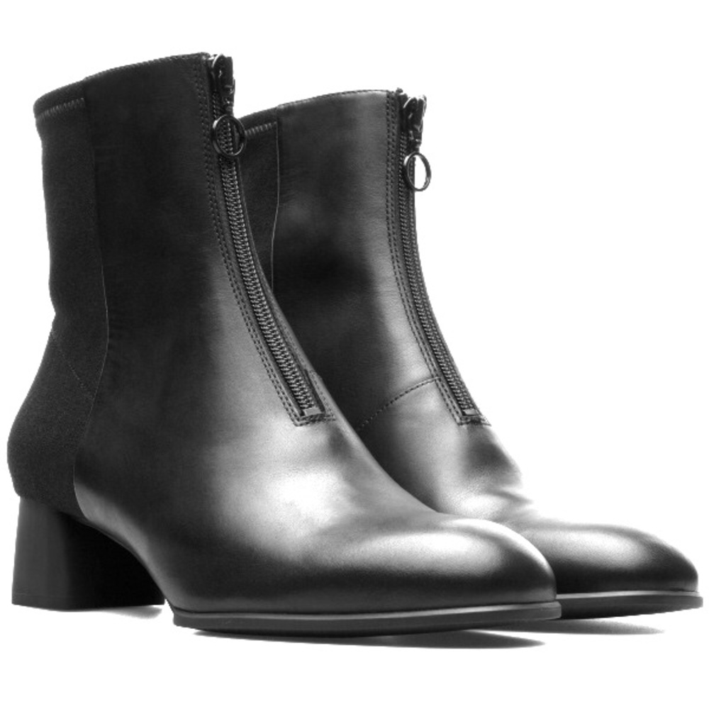 Camper Katie Top Zip Ankle Boot Black Leather SZ 8